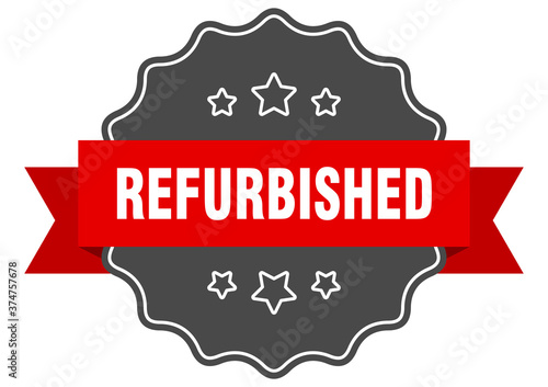 refurbished label. refurbished isolated seal. sticker. sign