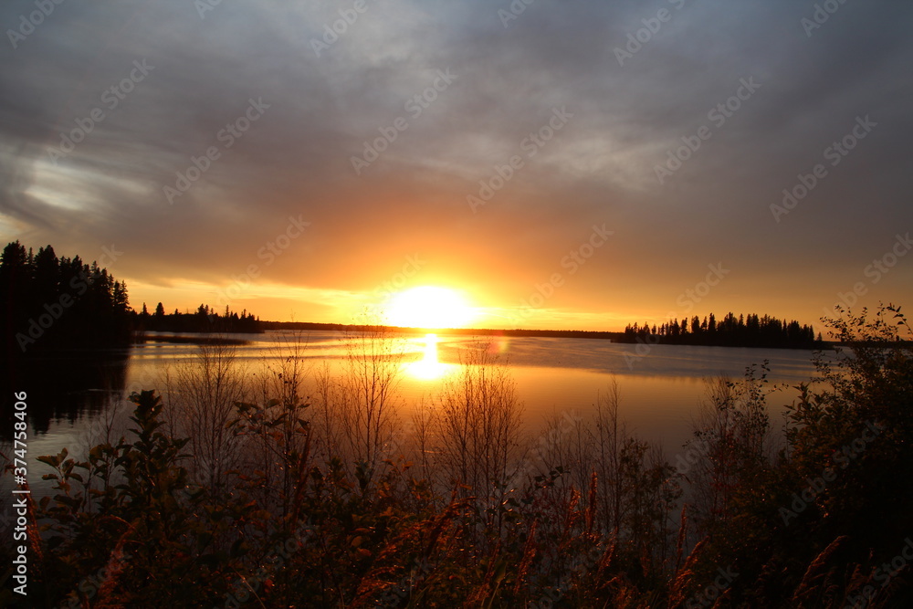 Summer Sunset On Astotin Lake, Elk Island National Park, Alberta