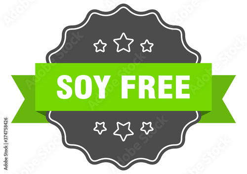 soy free label. soy free isolated seal. sticker. sign