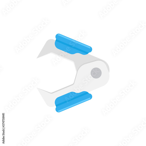 Staple remover isolated on white background. Flat vector illustration