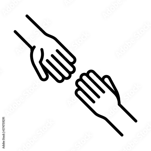 hands support together, human rights day, line icon design