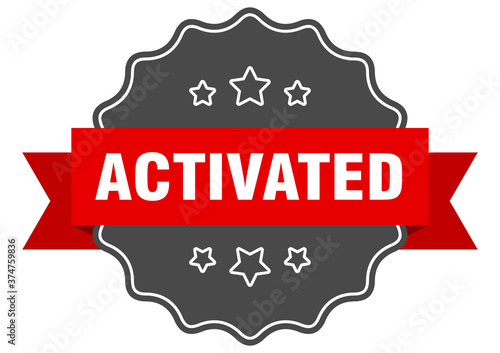 activated label. activated isolated seal. sticker. sign