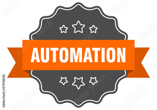 automation label. automation isolated seal. sticker. sign