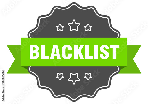 blacklist label. blacklist isolated seal. sticker. sign