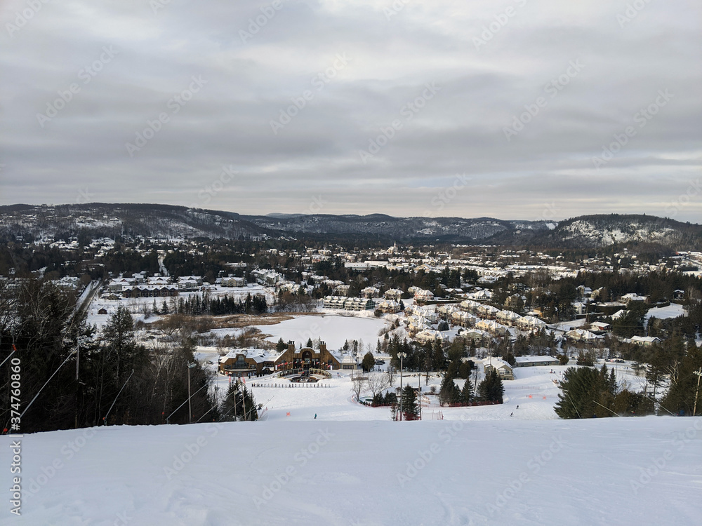 Winter ski hill landscape