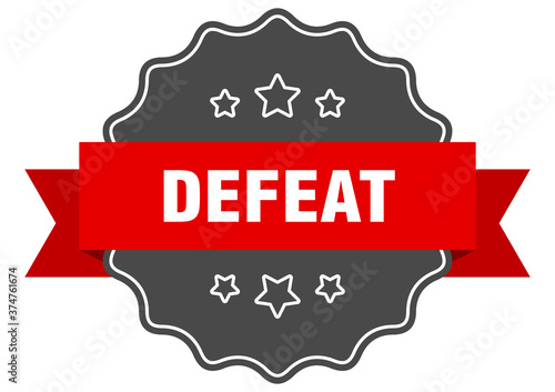 defeat label. defeat isolated seal. sticker. sign