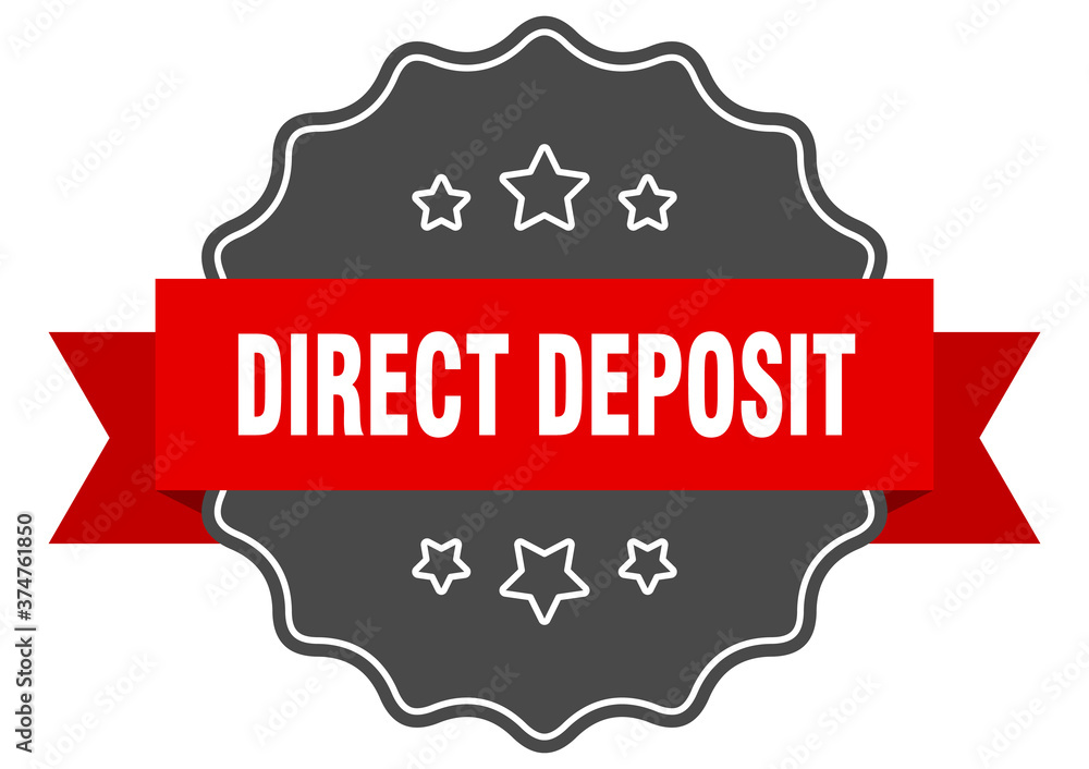 direct deposit label. direct deposit isolated seal. sticker. sign