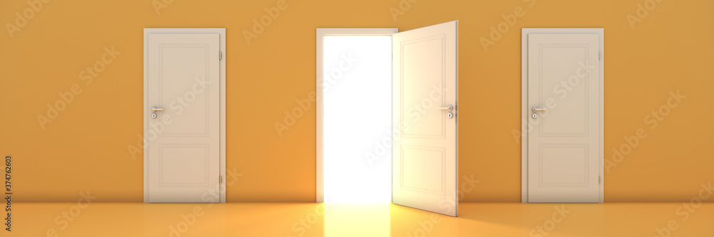 open door, opportunity concept. 3d rendering open door, opportunity concept. 3d rendering