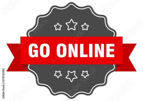 go online label. go online isolated seal. sticker. sign