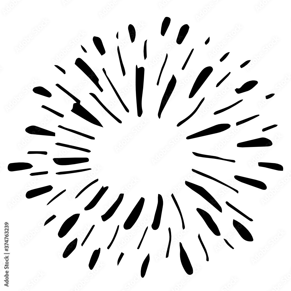 Sunburst doodle. Star burst hand drawn on white background. Sunburst doodle. Star burst hand drawn on white background.