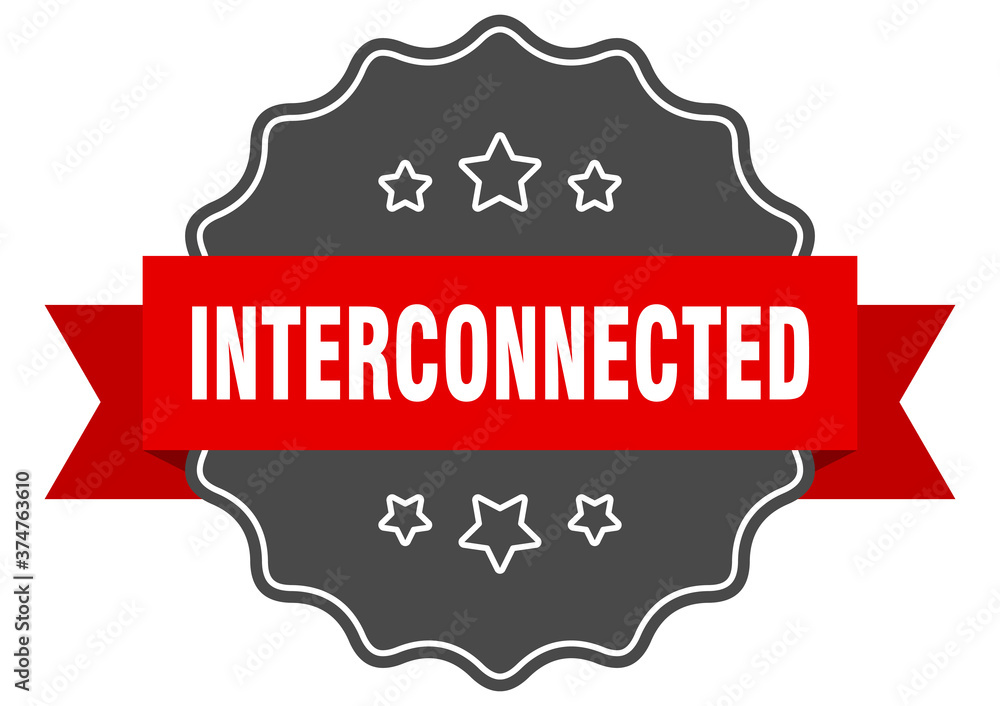 Obraz premium interconnected label. interconnected isolated seal. sticker. sign