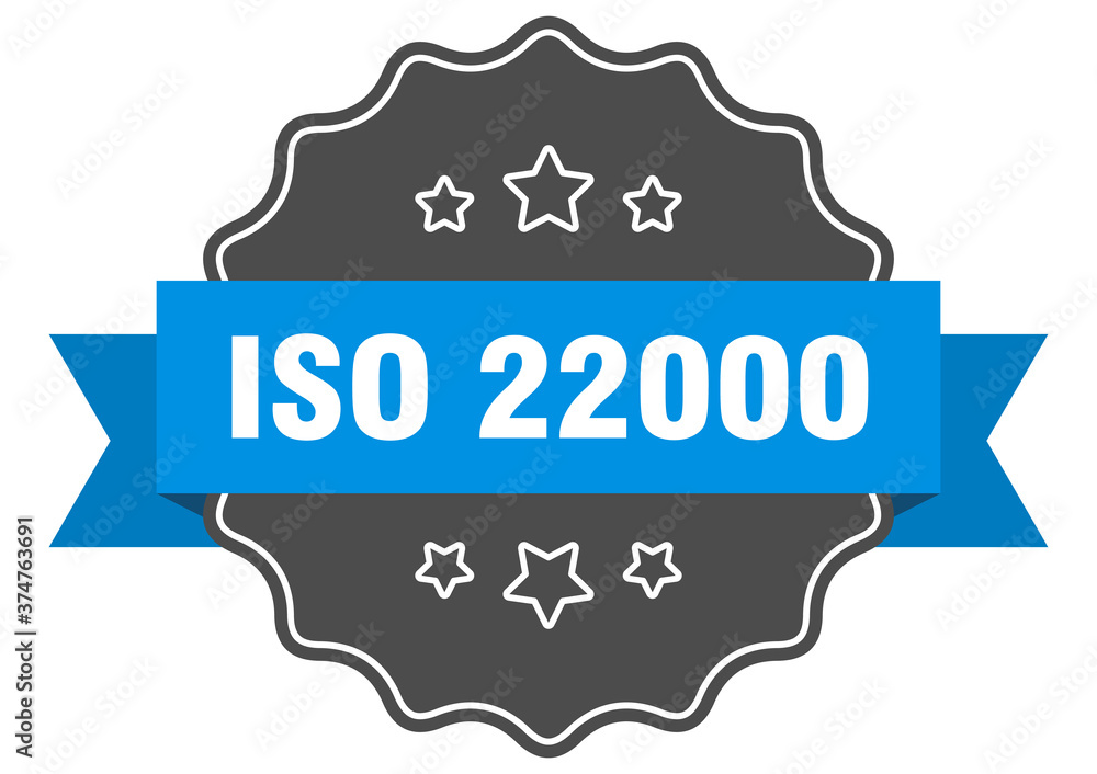 iso 22000 label. iso 22000 isolated seal. sticker. sign