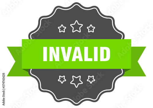 invalid label. invalid isolated seal. sticker. sign