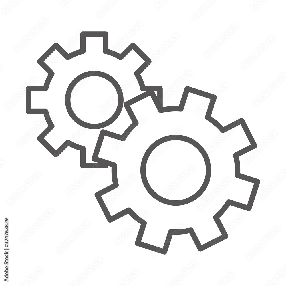 gears cogwheel mechanism, line icon design
