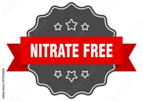 nitrate free label. nitrate free isolated seal. sticker. sign photo