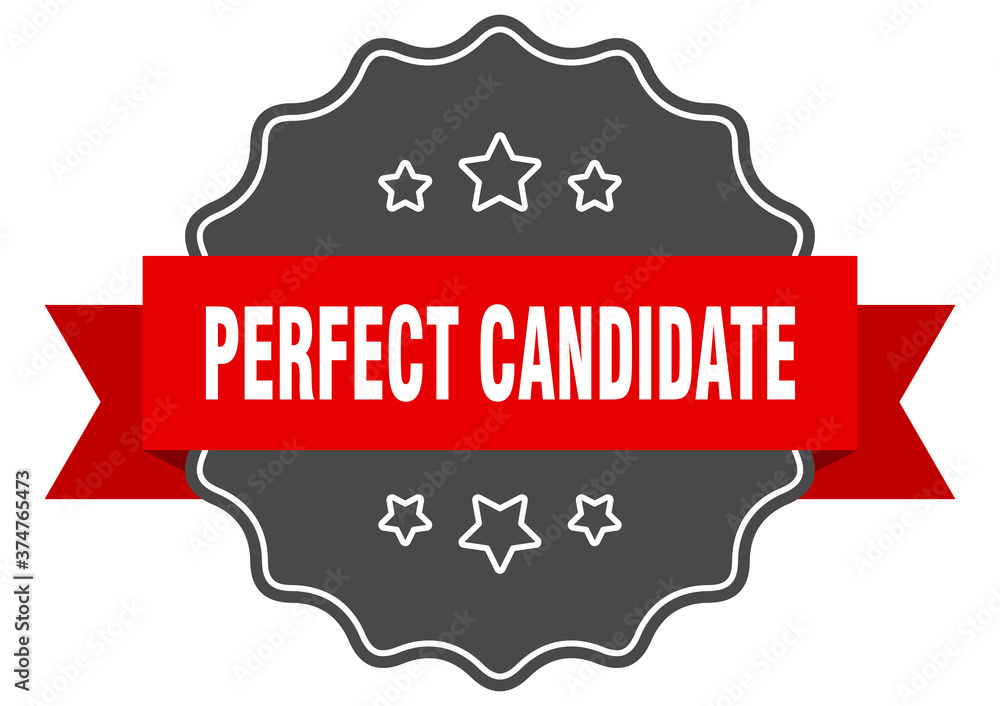 perfect candidate label. perfect candidate isolated seal. sticker. sign