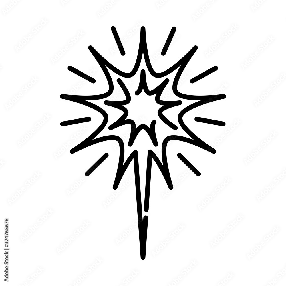 Obraz premium linear bright light glow decoration line style icon vector