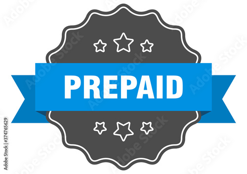 prepaid label. prepaid isolated seal. sticker. sign