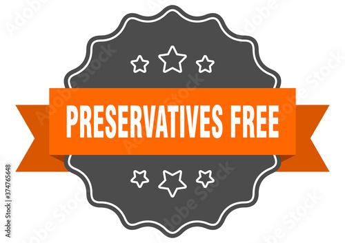 preservatives free label. preservatives free isolated seal. sticker. sign