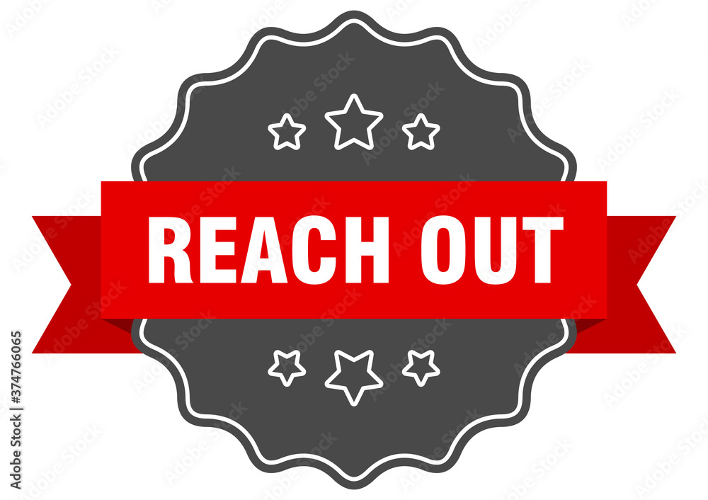 reach out label. reach out isolated seal. sticker. sign