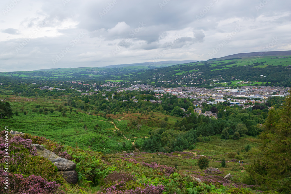 panoramic view of the Ilkley in the valley