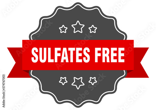 sulfates free label. sulfates free isolated seal. sticker. sign