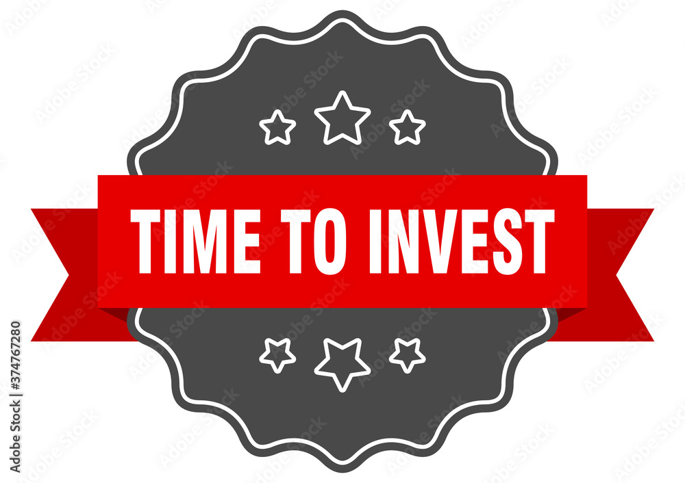 time to invest label. time to invest isolated seal. sticker. sign