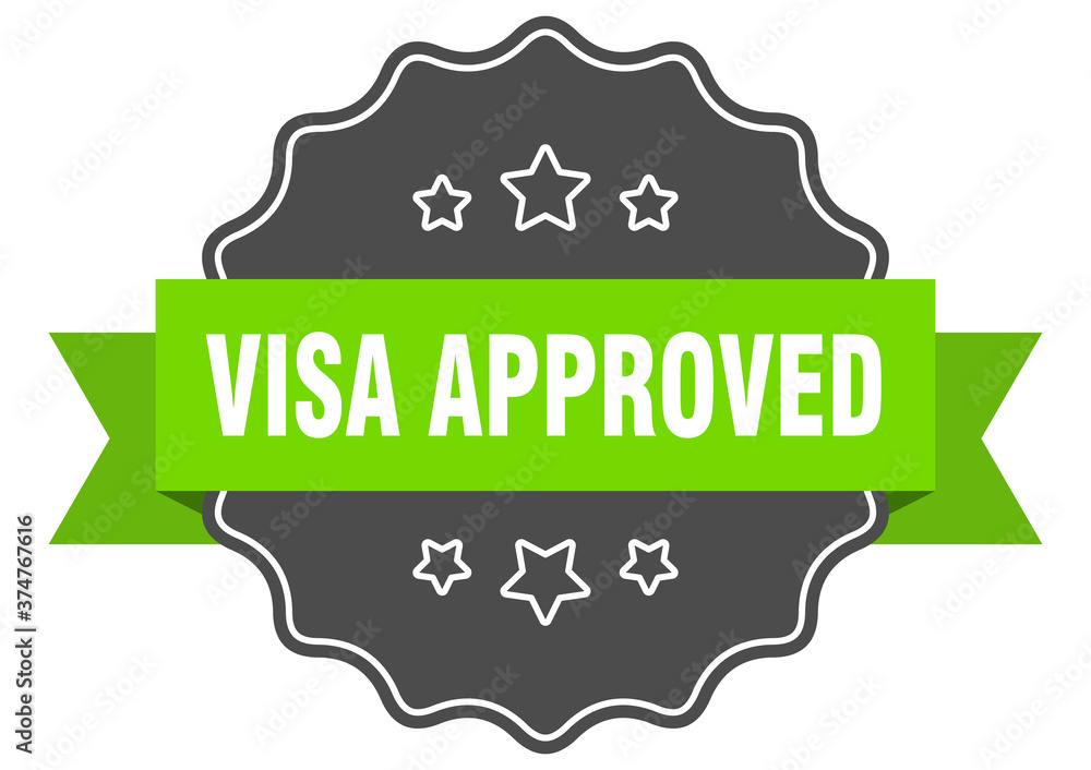 visa approved label. visa approved isolated seal. sticker. sign