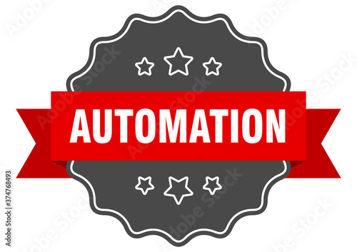 automation label. automation isolated seal. sticker. sign