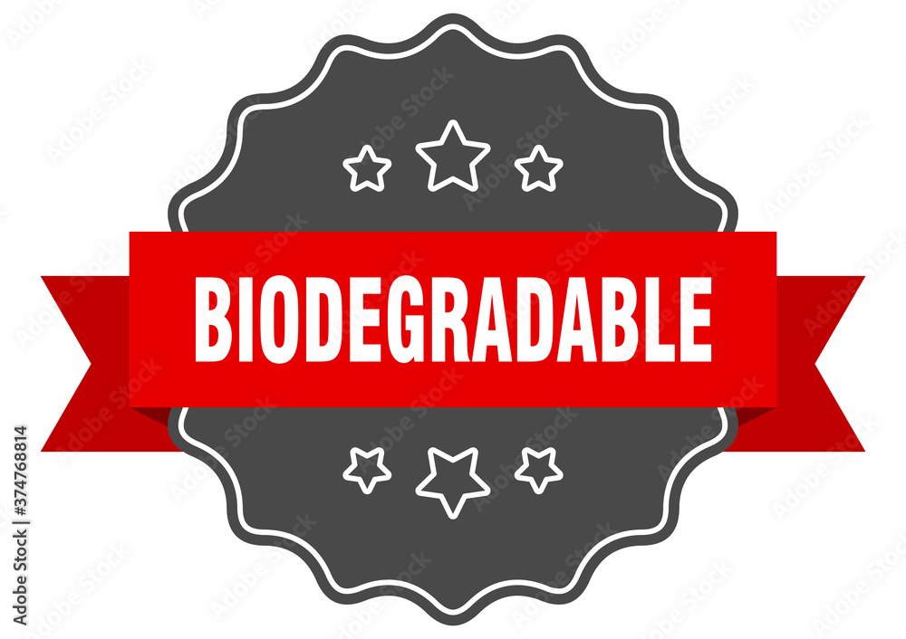 biodegradable label. biodegradable isolated seal. sticker. sign