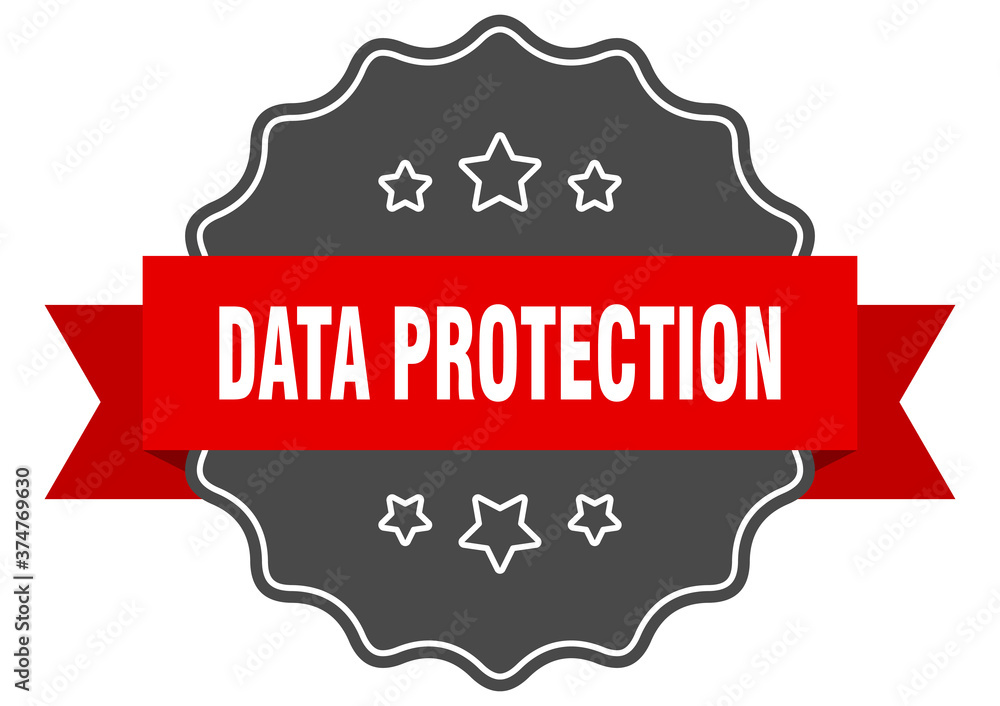 data protection label. data protection isolated seal. sticker. sign