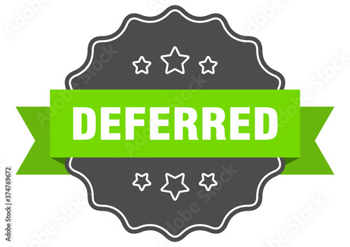 deferred label. deferred isolated seal. sticker. sign