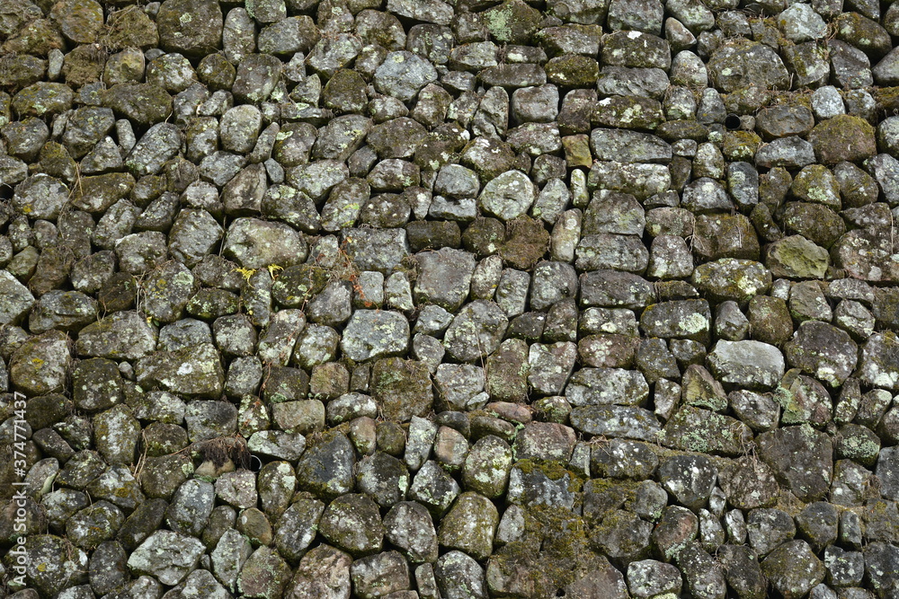 Pile of gray rocks forming a wall background Pile of gray rocks forming a wall background