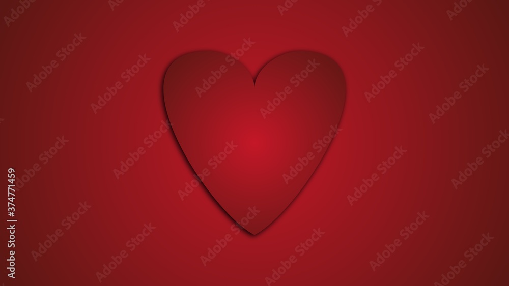red heart on red background 