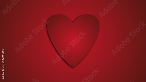 red heart on red background 