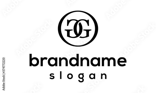 Initial GG logo design vector