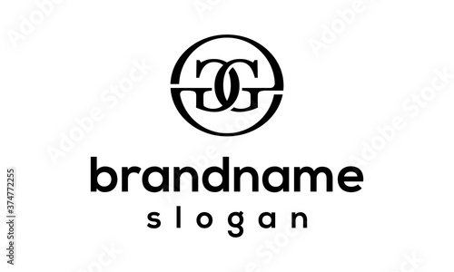 Initial GG logo design vector
