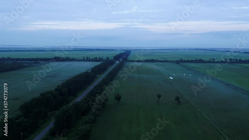 Wallpaper Mural 《秋田県》朝の大潟村の空撮 Torontodigital.ca