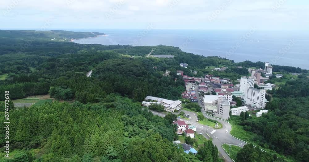 秋田県男鹿市の男鹿温泉街 秋田県男鹿市の男鹿温泉街