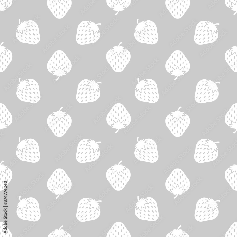 Strawberries on red seamless repeat pattern background Strawberries on red seamless repeat pattern background