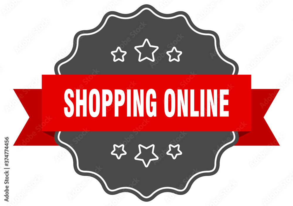 shopping online label. shopping online isolated seal. sticker. sign