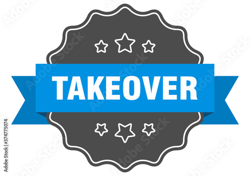 takeover label. takeover isolated seal. sticker. sign