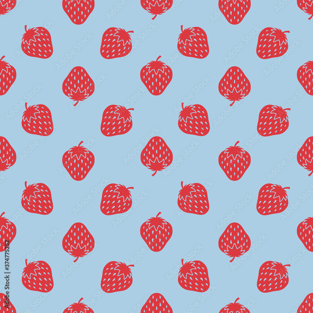 Strawberries seamless repeat pattern background Strawberries seamless repeat pattern background