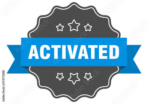 activated label. activated isolated seal. sticker. sign