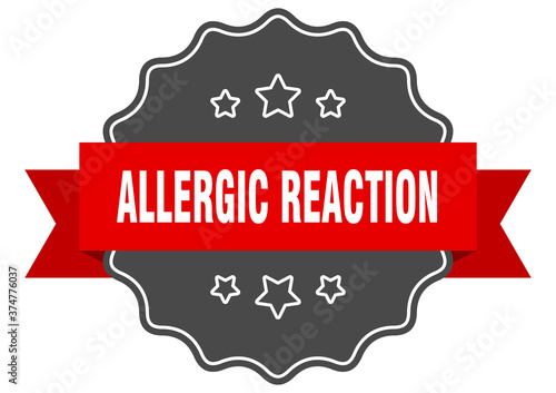 allergic reaction label. allergic reaction isolated seal. sticker. sign
