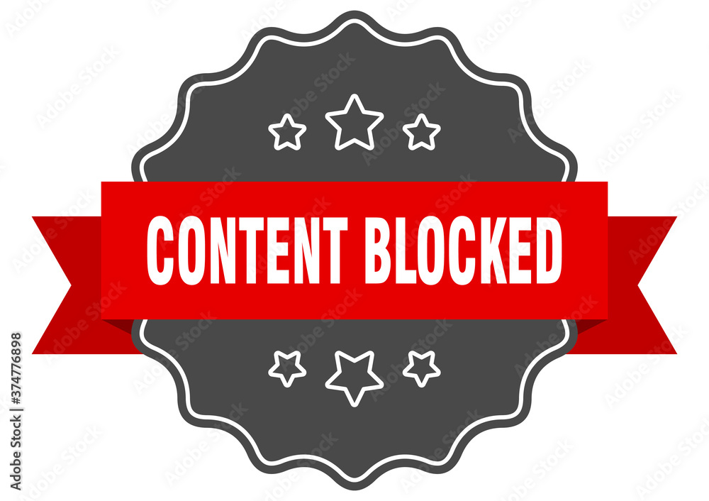 content blocked label. content blocked isolated seal. sticker. sign