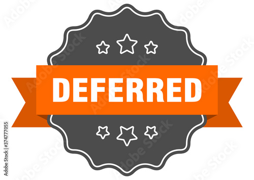 deferred label. deferred isolated seal. sticker. sign