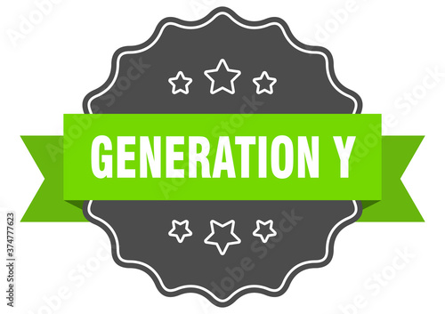 generation y label. generation y isolated seal. sticker. sign