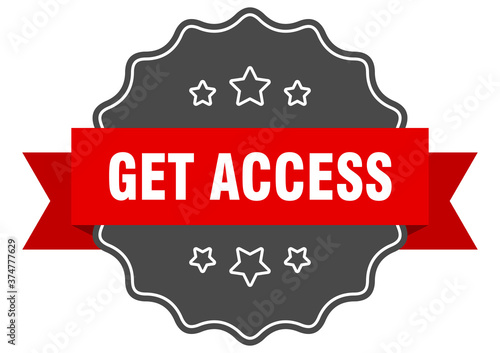 get access label. get access isolated seal. sticker. sign