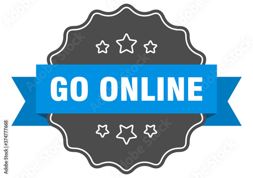 go online label. go online isolated seal. sticker. sign